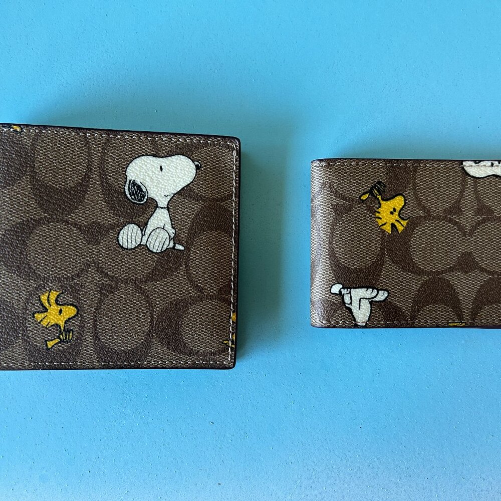 Coach Men's 3 in 1 Wallet Snoopy Print Signature Canvas New w/tags